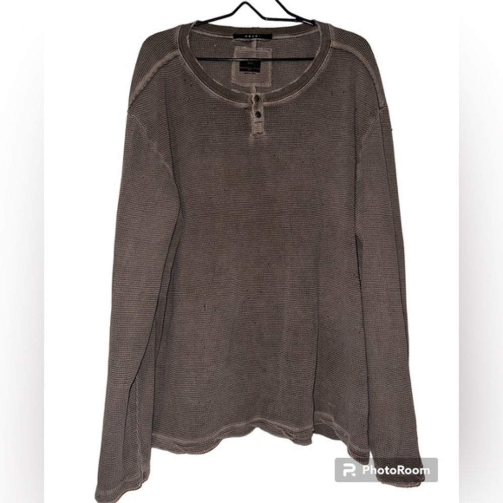 KSUBI designer and authentic waffle‎ knit long sleeve shirt